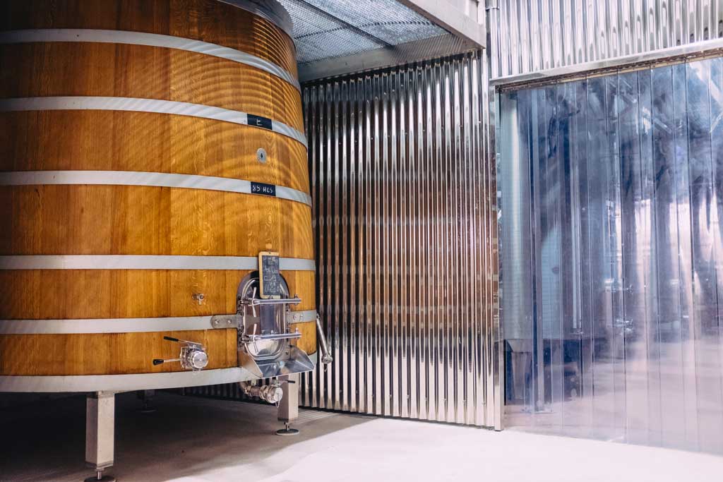 Wooden vat for vivnification at the Château de Camensac